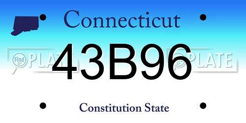 43B96 Connecticut License Plate