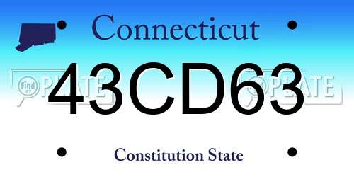 43CD63 Connecticut License Plate