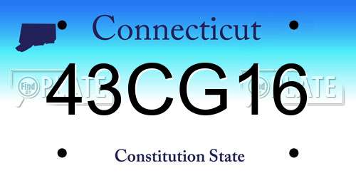 43CG16 Connecticut License Plate