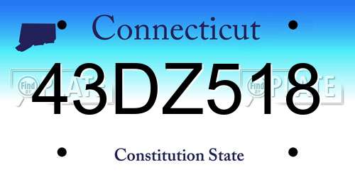 43DZ518 Connecticut License Plate