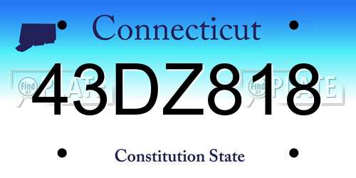 43DZ818 Connecticut License Plate