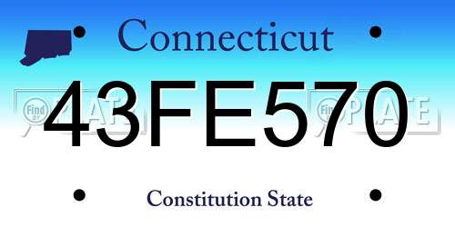 43FE570 Connecticut License Plate