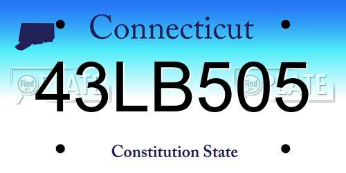 43LB505 Connecticut License Plate