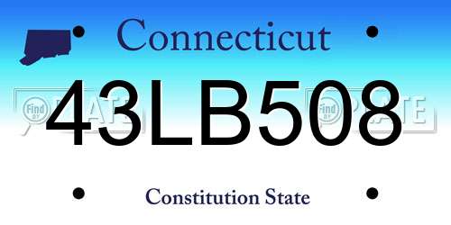 43LB508 Connecticut License Plate