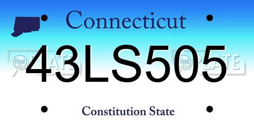 43LS505 Connecticut License Plate