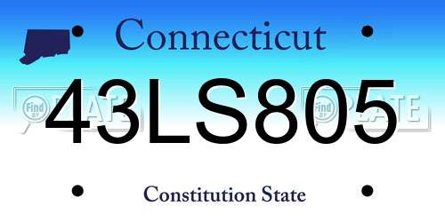 43LS805 Connecticut License Plate