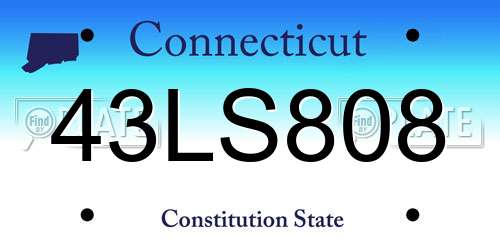 43LS808 Connecticut License Plate