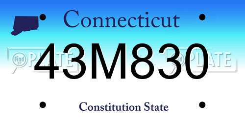 43M830 Connecticut License Plate