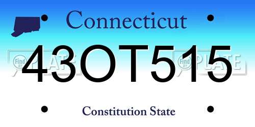 43OT515 Connecticut License Plate