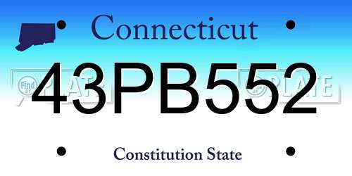 43PB552 Connecticut License Plate