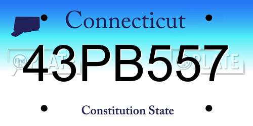 43PB557 Connecticut License Plate