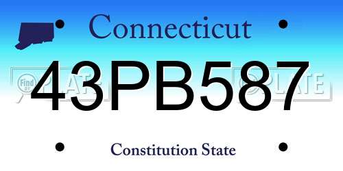 43PB587 Connecticut License Plate