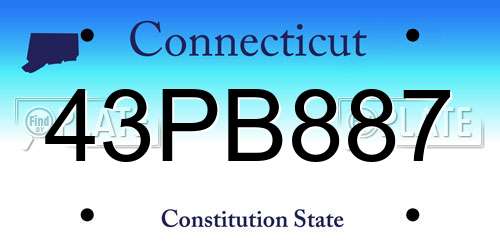 43PB887 Connecticut License Plate