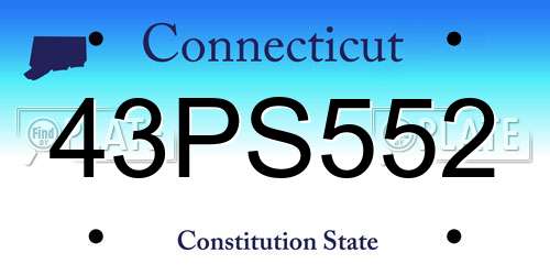43PS552 Connecticut License Plate