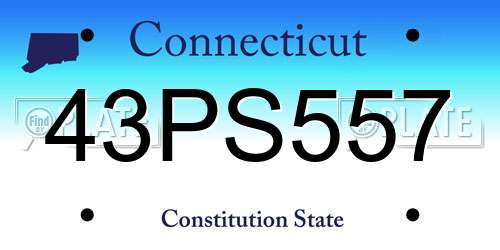 43PS557 Connecticut License Plate