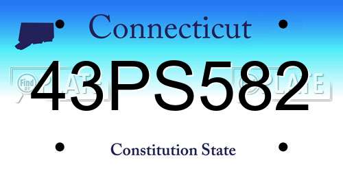 43PS582 Connecticut License Plate