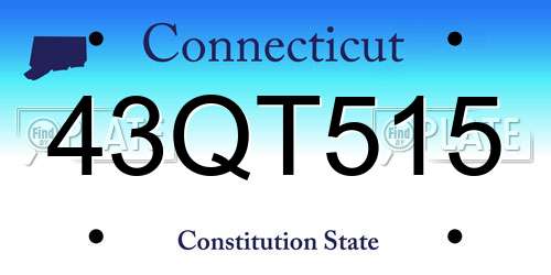 43QT515 Connecticut License Plate