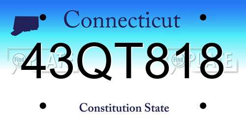 43QT818 Connecticut License Plate