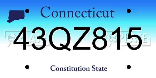 43QZ815 Connecticut License Plate