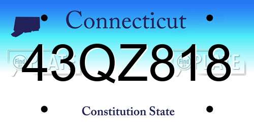43QZ818 Connecticut License Plate