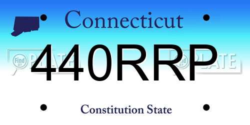 440RRP Connecticut License Plate