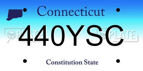 440YSC Connecticut License Plate