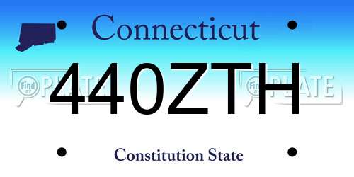 440ZTH Connecticut License Plate