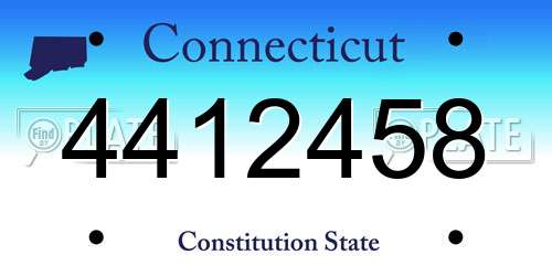 4412458 Connecticut License Plate