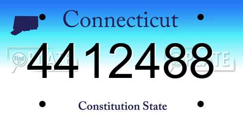 4412488 Connecticut License Plate