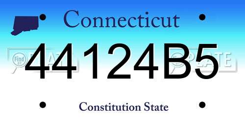 44124B5 Connecticut License Plate