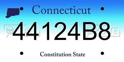 44124B8 Connecticut License Plate