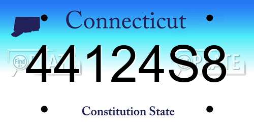 44124S8 Connecticut License Plate