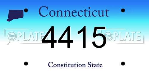 4415 Connecticut License Plate