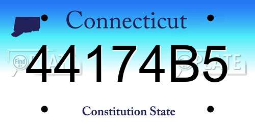 44174B5 Connecticut License Plate