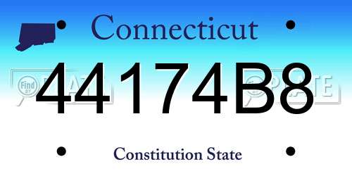 44174B8 Connecticut License Plate