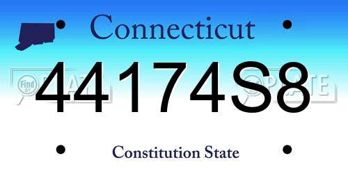 44174S8 Connecticut License Plate