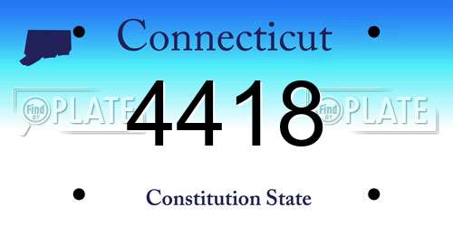 4418 Connecticut License Plate