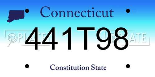 441T98 Connecticut License Plate