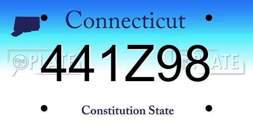 441Z98 Connecticut License Plate