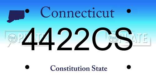 4422CS Connecticut License Plate