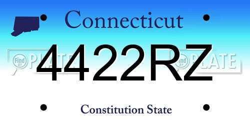 4422RZ Connecticut License Plate