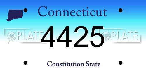 4425 Connecticut License Plate
