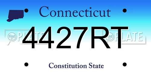 4427RT Connecticut License Plate