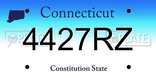 4427RZ Connecticut License Plate