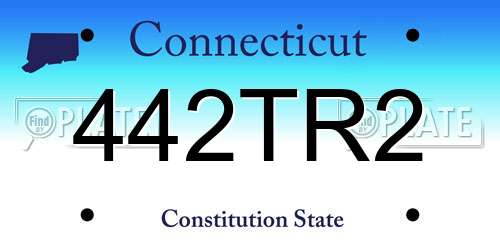 442TR2 Connecticut License Plate