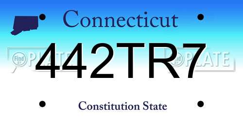 442TR7 Connecticut License Plate