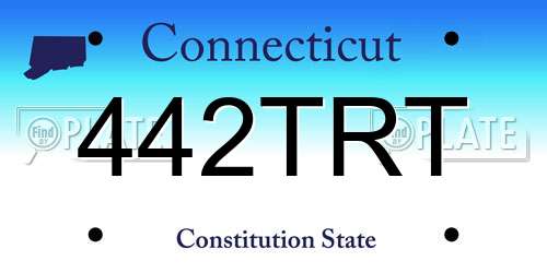 442TRT Connecticut License Plate