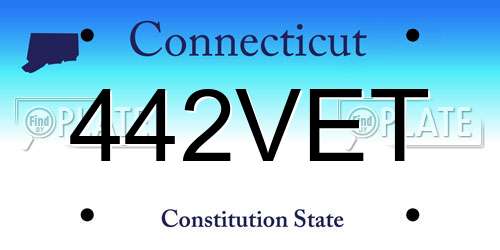 442VET Connecticut License Plate