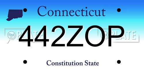 442ZOP Connecticut License Plate
