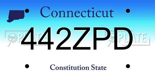 442ZPD Connecticut License Plate